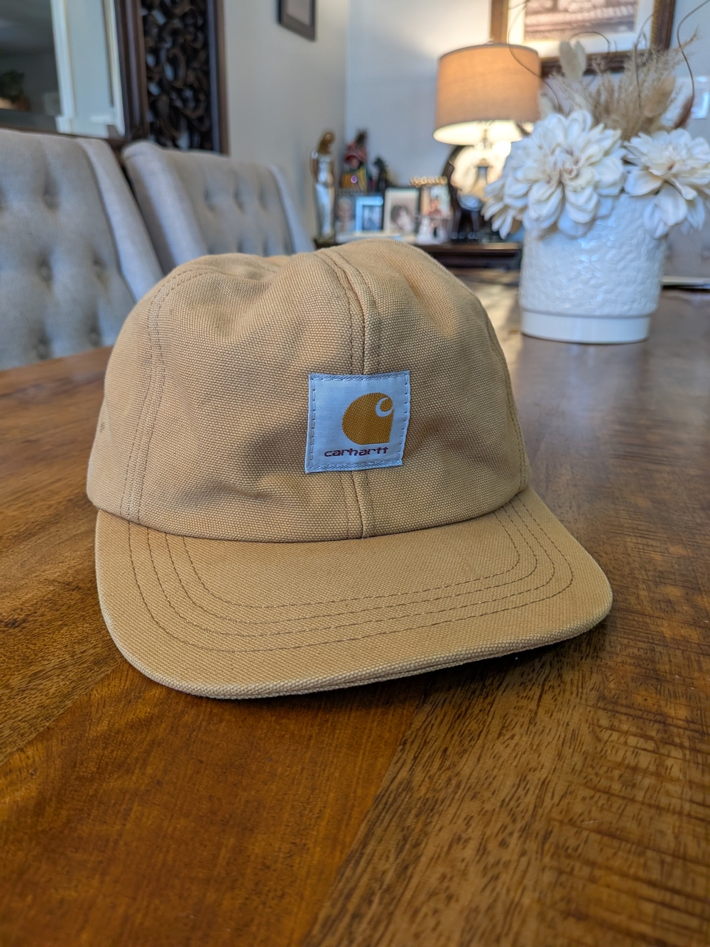 Vtg Carhartt A16 BRN Canvas Ear Flap Cap Quilt Lined Made In USA Size M June2004